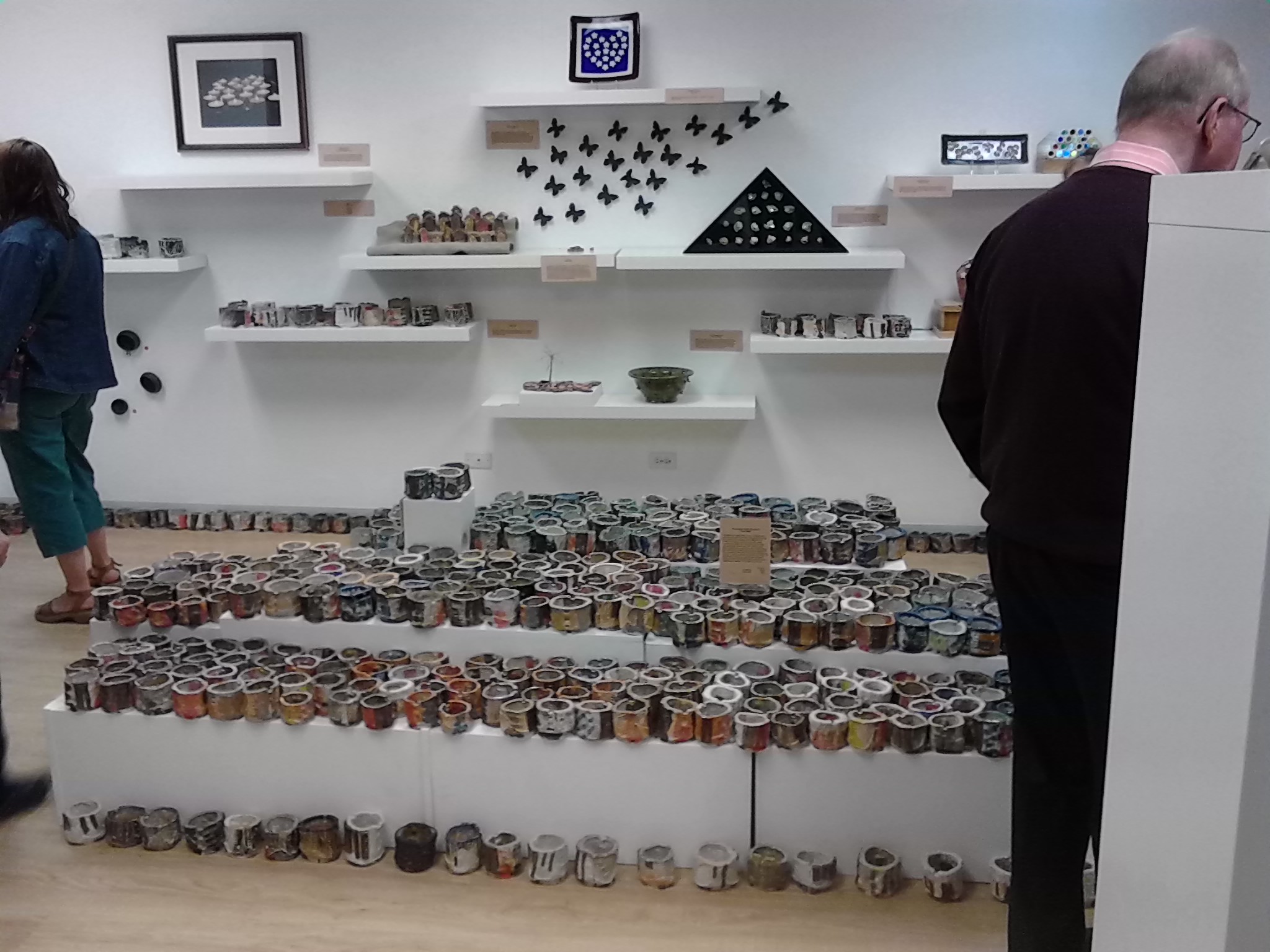 660 teabowls, each representing the veteran suicide deaths in a month