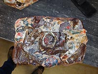 browns & yellows on wall hanging